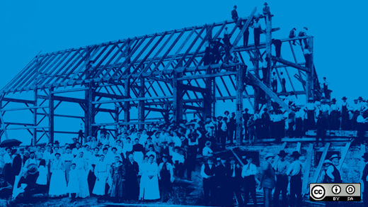 A community raising a barn A community raising a barn